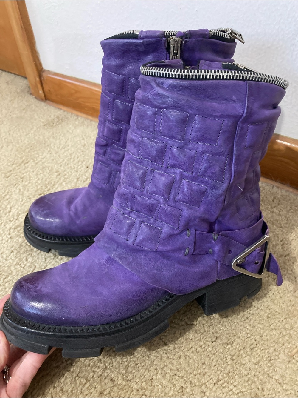 A.S.98 Toxic Purple Lopie Boots Size 7